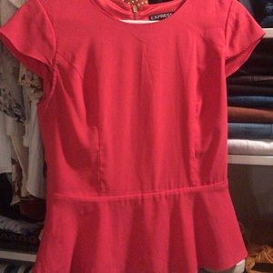 Express bright pink peplum top
